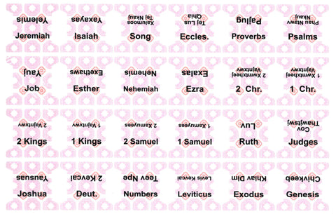 White Hmong and English Bible Taps - Small